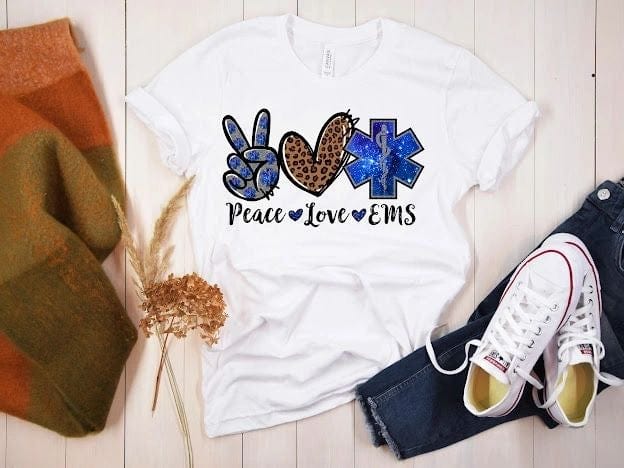 Customs By KC  All Products S / Short-Sleeve Shirt Peace Love EMS