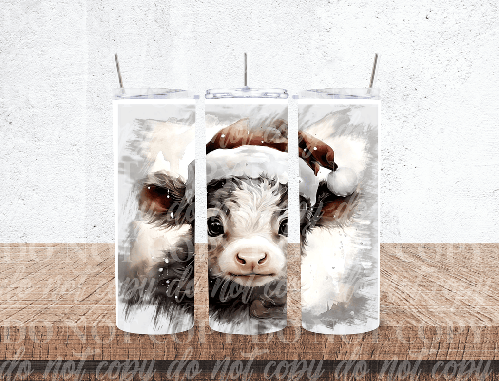 Customs By KC Tumbler Christmas Cow