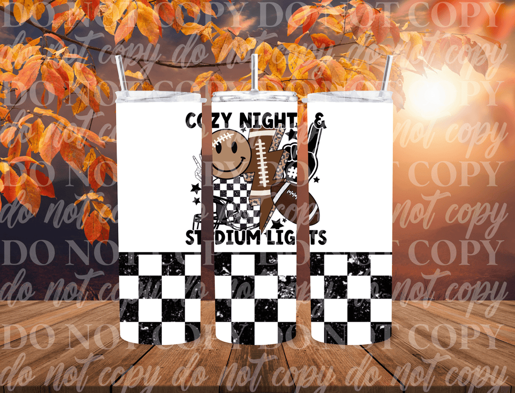 Customs By KC Tumbler Cozy Nights And Stadium Lights