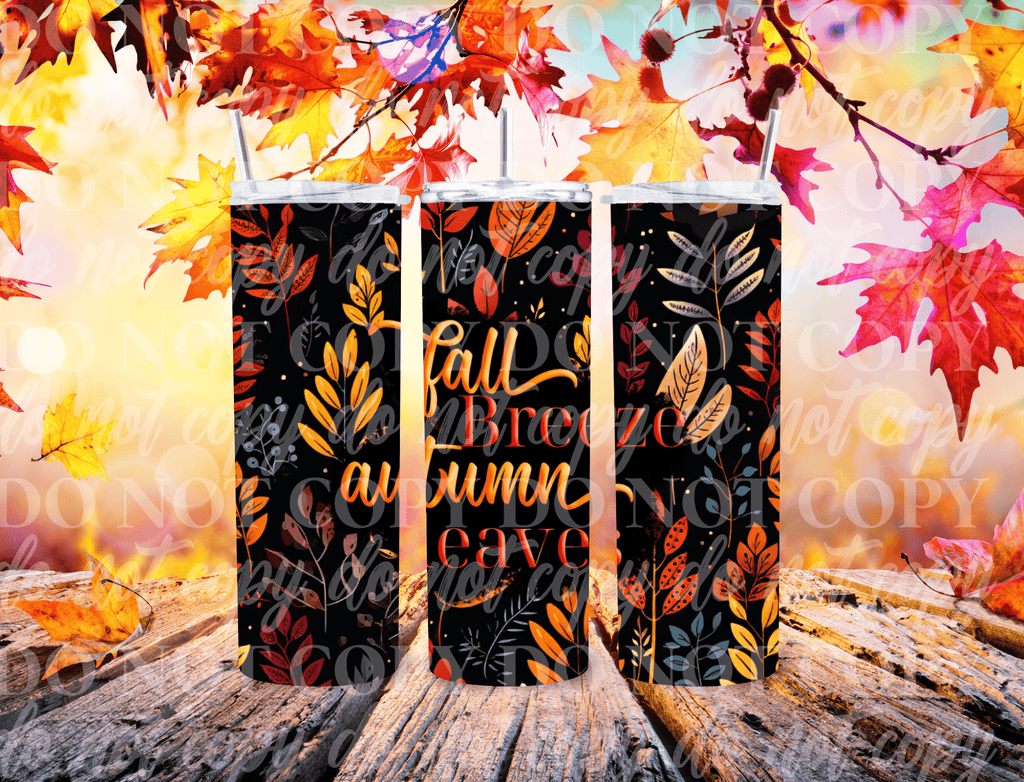 Customs By KC Tumbler Fall Breeze Autumn Leaves