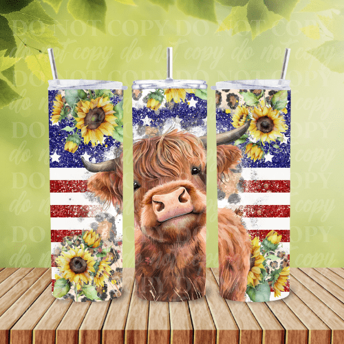 Customs By KC Tumbler Highland cow Tumbler