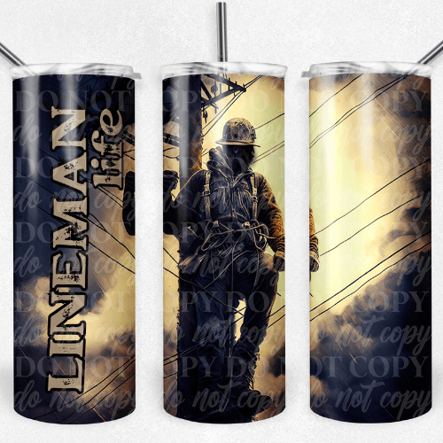 Customs By KC Tumbler Lineman Life Tumbler