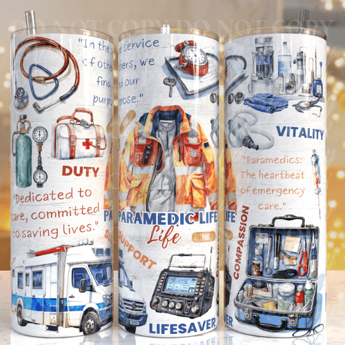 Customs By KC Tumbler Paramedic Life Tumbler