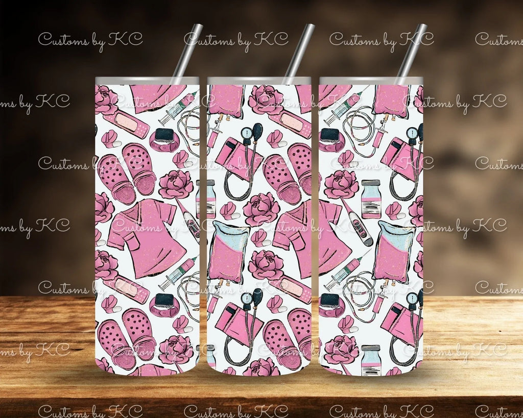 Customs By KC Tumbler Pink Medical Tumbler