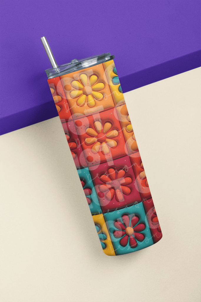 Customs By KC Tumbler Retro Daisy Tumbler