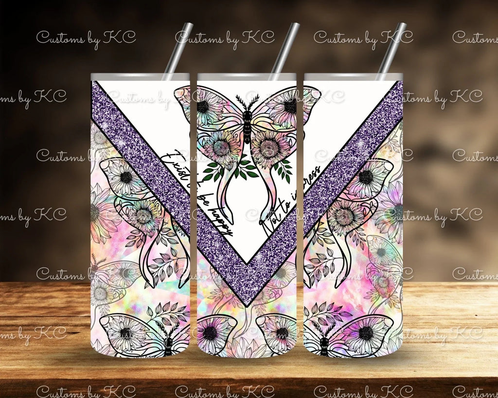 Customs By KC Tumbler Sunflower Moth Tumbler